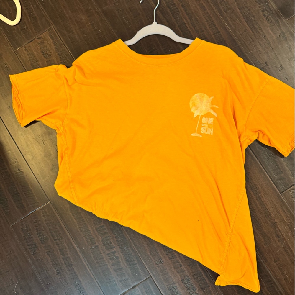 Aerie Orange and White Short Sleeve Tee